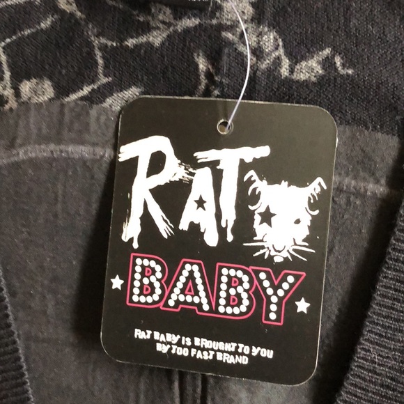 NWT Rat Baby Glitz Grunge Street Couture Cardigan - Picture 14 of 16